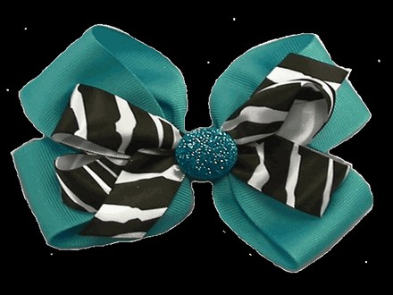 Aqua Zebra Bow Extra Large